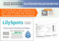 LilySpots mini, Original travel disinfection and cleaning agent at the touch of a button